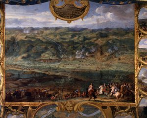 Bourbon Conden prinssi Ludvig II:n (Bourbon-Conde) teot, jotka tunnetaan nimellä Grand Conde (1621-1686): Fribourgin taistelu (1644) kolmikymmenvuotisen sodan aikana - Vapahtajan maalaus Tarina (Leconte, Kreivi, Lecomte) ) (1659-1694)
