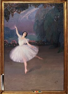 Tamara Karsavina (1885-1978) balerina Sylfidessä (baletti Sylphide).