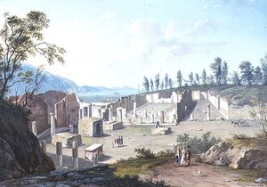 Suuret turistit Pozzuolin raunioilla Napolin lähellä