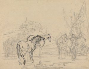Caricatura para "Gulliver Despedindo-se da Terra dos Houyhnhnms" finlandesa tekijältä Sawrey Gilpin
