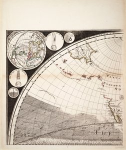 Uusi ja oikea maailmankartta (leikkaus), noin 1774 (värillinen kaiverrus).