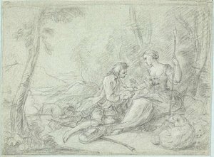 Paimen ja paimentolainen tekijältä Sébastien Le Clerc the Younger