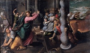 Kristus ajoi rahanlainaajat temppelistä, 1580-1585
