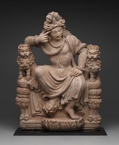 Ajatteleva bodhisattva, 4.-6. vuosisata jKr (terrakotta) tekijältä School Afghan
