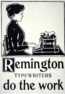 Remington-kirjoituskoneiden mainos tekijältä School American