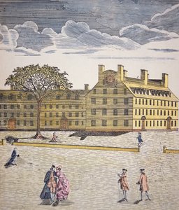 Harvard College, Cambridge, Massachusetts n. 1740 (väri litho) tekijältä School American