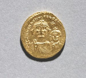 Solidus Herakleioksen ja hänen poikansa Heraklius Konstantinuksen kanssa (kääntöpuoli), n. 616-625 (kulta) (katso kääntöpuoli CVL 499741)