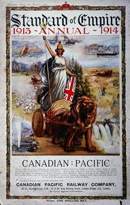 Mainos Standard of Empire Annual 1913-14 -lehden kannessa (värilitho)