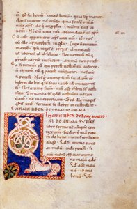 Pienoismalli Vanhan testamentin sivu. 13. vuosisadalla. Carolingian oli. Trivulziana-kirjasto, Milano.