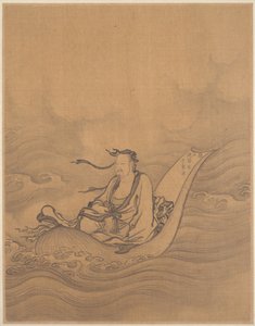 Sage Floating on Lotus Leaf (albumin lehti; muste silkille) tekijältä School Chinese