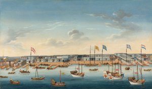 Hongit kantonissa, n. 1780 (öljy kankaalle) tekijältä School Chinese