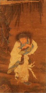 Kuolematon Han Shan (muste ja väri silkillä) tekijältä School Chinese