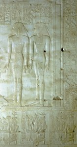 ABYDOS: Seti (Sethi) I:n temppeli Osirikselle. Faaraon seurana olevat jumalattaret. tekijältä School Egyptian