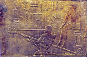 Muinainen Egypti, Mastaba/Ti:n hauta, Saqqara, 5. dynastia, Laivanrakennus, seinäkaiverrukset/maalaukset (valokuva), Muinainen Egypti (kuva) tekijältä School Egyptian