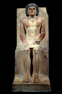 Egyptiläinen antiikki: Kai, sakaalin hallintopäällikön kalkkikivipatsas. Saqqarasta. Vanha valtakunta, 5. dynastia. Pariisi, Louvren museo tekijältä School Egyptian