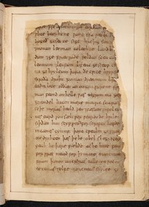 Sivu Beowulfia folioista, joita joskus kutsutaan nimellä "Nowell Codex" tekijältä School English