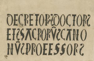 Barton Under Needwood Church - kirjoitukset: muste faksimile, nd [?18th Century] (piirustus) tekijältä School English