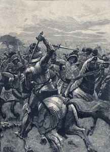 Bosworth Fieldin taistelu, 22. elokuuta 1485, Ruusujen sodat (litho) tekijältä School English
