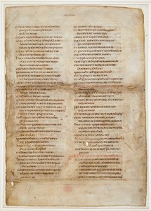 Raamatun katkelma Kuninkaiden kirjasta ("Ceolfrithin tai Ceolfrid Biblen" "Greenwell-lehti") (muste pergamentissa)