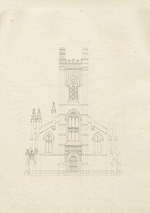 Burton-upon-Trent - Holy Trinity Church: piirustus, nd [?1820-luku] (piirustus) tekijältä School English