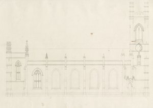 Burton-upon-Trent - Holy Trinity Church: piirustus, nd [?1820-luku] (piirustus) tekijältä School English