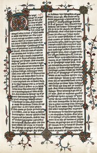 Kopio sivusta Markuksen evankeliumista, Wycliffen raamatunkäännöksestä englanniksi noin vuonna 1400 (painettu). tekijältä School English