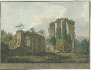 Croxden Abbey: akvarellimaalaus, nd [1805] (maalaus) tekijältä School English