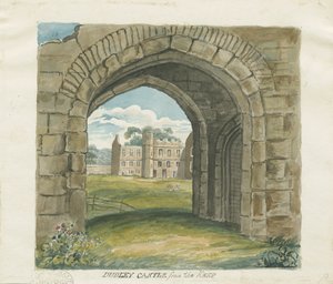 Dudley Castle - The Keep: akvarellipiirros, nd [?1800-luku] (maalaus) tekijältä School English