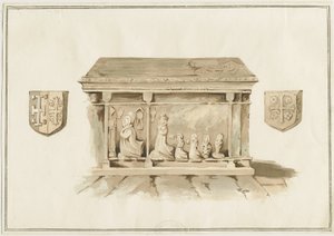 Eccleshall Church - Piispa Benthamin hauta: akvarellimaalaus, nd [?1800-luku] (maalaus) tekijältä School English