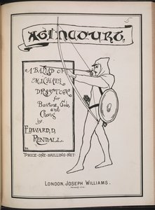 Edward D. Pendallin "A Ballad of Michael Drayton" -elokuva, joka kuvaa jousiampuja (litho) tekijältä School English