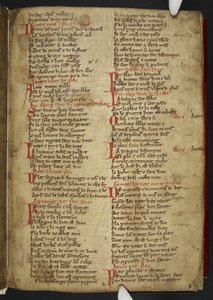 Harley MS 2558 f.8r, Novele cirurgerie, ote (365 riviä). Kokoelma lääketieteellisiä reseptejä anglo-normanniksi säkeessä (vellum) tekijältä School English