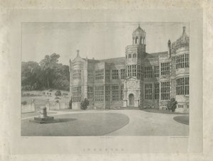 Ingestre Hall: litografia, nd [c 1840] (painos) tekijältä School English