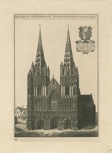 Lichfield Cathedral - West Front: kaiverrus ja [?1600-luvun loppu] (tulostus) tekijältä School English