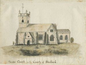 Shenstonen kirkko: akvarellimaalaus, nd [1769] (maalaus) tekijältä School English