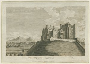 Tamworth Castle: kaiverrus, nd [c 1788] (painettu) tekijältä School English