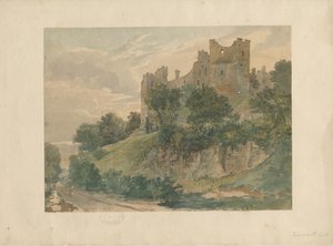 Tamworth Castle: akvarellipiirros, nd [?1800-luku] (maalaus) tekijältä School English