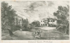 Tixall Hall and Gatehouse: litografia, nd [c 1833] (painettu) tekijältä School English