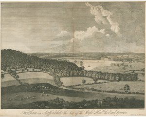 Trentham Hall: kaiverrus, nd [c 1751] (painettu) tekijältä School English