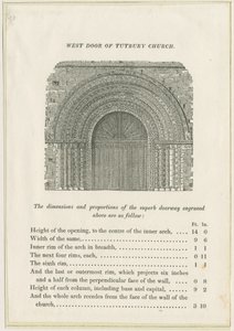 Tutbury Priory Church: West Doorway: kaiverrus, nd [c 1832] (tulostus) tekijältä School English