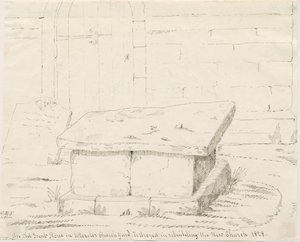 Uttoxeterin kirkko - Vanha hautakivi: kynä- ja mustepiirustus, nd [1800-luvun puoliväli] (piirustus) tekijältä School English