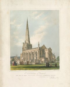 Uttoxeterin kirkko [Uusi]: maalattu litografia, nd [n. 1828] (painettu) tekijältä School English