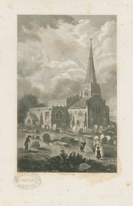 Wolstantonin kirkko: kaiverrus ja [?1800-luku] (painettu) tekijältä School English