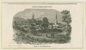 Wolverhampton - Kaukainen näkymä [Penn Roadilta]: puupiirros, nd [19th Century] (painettu) tekijältä School English