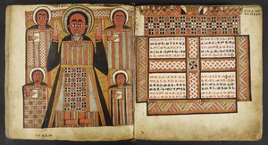 Tai. 516, f.4v, f.5r, teoksesta The Four Gospels (vellum)