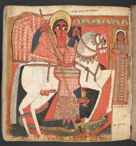 Tai. 516, f.99v St. George surmaamassa lohikäärmettä, teoksesta The Four Gospels (vellum)