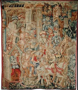 Keisari Titus Vespasianus (9-79 jKr) määräsi poikansa Tituksen (38-91 jKr) palaamaan Jerusalemiin (kuvakudos)