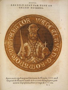 Pyhän Rooman keisari Wenceslaus Böömi (väri litho) tekijältä School French