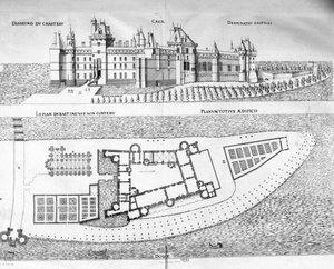 Kartta Chateau de Creilistä Picardiassa. tekijältä School French