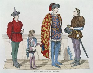 Sivupoika, herra ja palvelija (väri litho) tekijältä School French