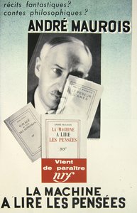 Andre Mauroisin romaania "La Machine a Lire les Pensees" mainostava juliste tekijältä School French